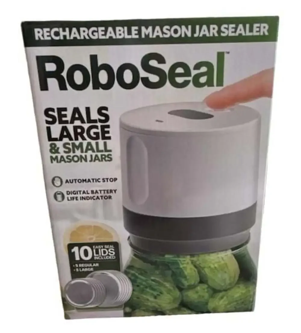 RoboSeal Rechargeable Mason Jar Vacuum Sealer Kit with 10 Lids